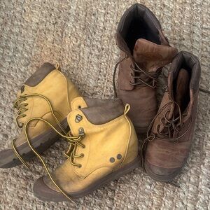 Brown wedge Boots timberland knock offs with built in wedge heel size 7 bundle